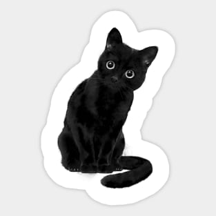 Spooky Cute Black Cat Sticker